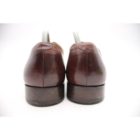 Barneys New York Men's Size 8 M Made in Italy Brown Leather Cap Toe Dress Shoes - Picture 5 of 11